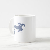 Blaue Meerziege Sternzeichen Silhouette Tasse (Vorderseite Links)