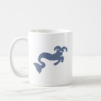 Blaue Meerziege Sternzeichen Silhouette Tasse