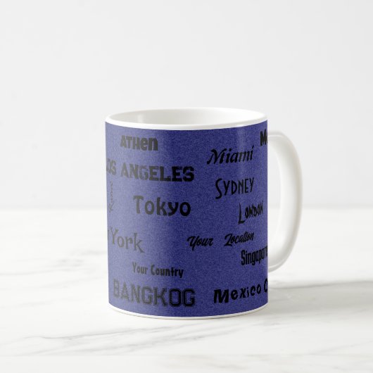 blaue Mega-Stadt Kaffeetasse (VorderseiteRechts)