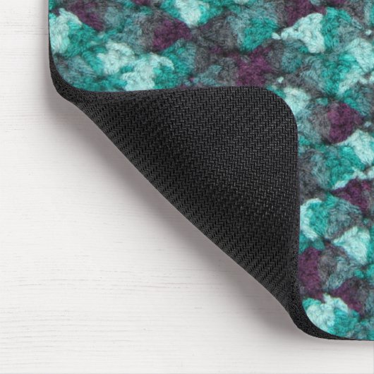 Blaue Mehrfarbenhäkelarbeit Mousepad (Ecke)