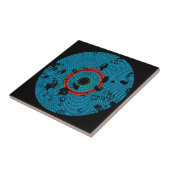 Blaue mehrfarbige Vinyl-Disc-Textur-Muster Fliese (Seite)