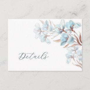 Blaue mehrschichtige Blumen Hochzeitsdetails Begleitkarte