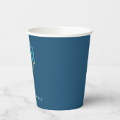 Blaue Menora-Hanukkah-Feier Personalisiert Pappbecher (Links)