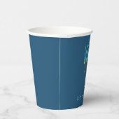 Blaue Menora-Hanukkah-Feier Personalisiert Pappbecher (Rechts)