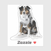 Blaue Merle Aussie Custom-Cut Vinyl Aufkleber (Blatt)