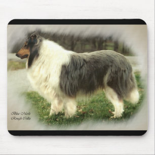 Blaue Merle raue Collie-Kunst-Geschenke Mousepad
