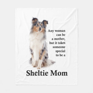 Blaue Merle Sheltie Mama-Fleece-Decke Fleecedecke