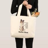 Blaue Merle Sheltie Mama-Tasche Jumbo Stoffbeutel (Vorderseite (Produkt))