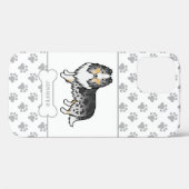 Blaue Merle-Sheltie mit Paws, Dose-Knochen und Nam Case-Mate iPhone Hülle (Rückseite (Horizontal))