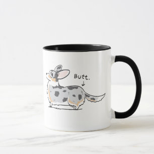 Blaue Merle Wolljackecorgi-Hintern-Tasse Tasse