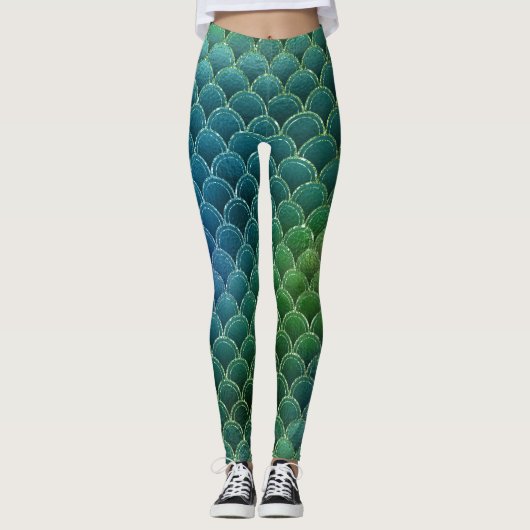 Blaue Mermone Leggings (Vorderseite)