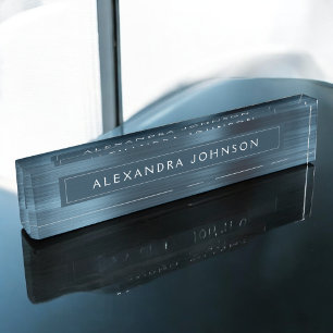 Blaue Metallic Foil Parco Civico-Ciani Namensplakette