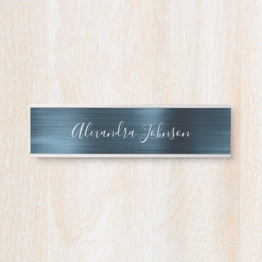 Blaue Metallic Foil Parco Civico-Ciani Türschild (Vorderseite )