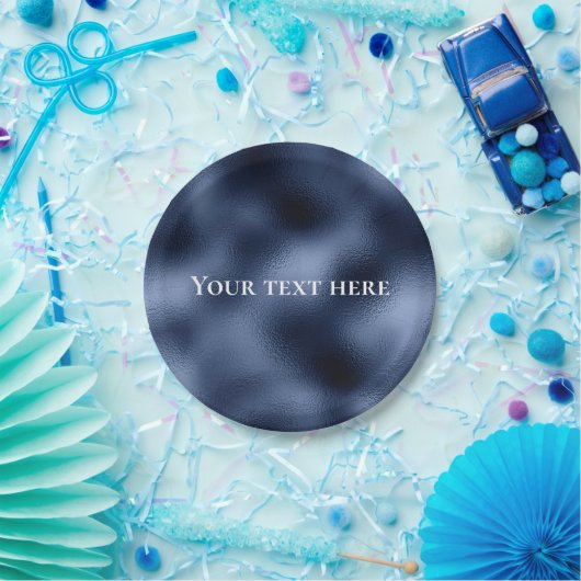Blaue Metallic-Textur-Feiern Servietten Pappteller (Party)