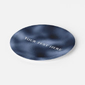 Blaue Metallic-Textur-Feiern Servietten Pappteller (Schrägansicht)