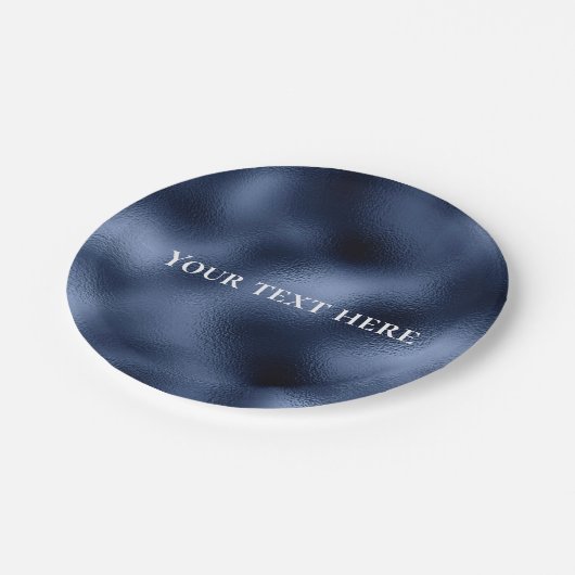 Blaue Metallic-Textur-Feiern Servietten Pappteller (Schrägansicht)