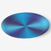Blaue Metallic Textur Pappteller (Schrägansicht)
