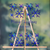 Blaue metallisch glänzende Schneeflocken Weihnacht Acrylschild (Neutral)