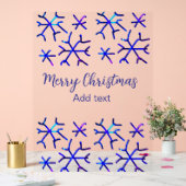 Blaue metallisch glänzende Schneeflocken Weihnacht Acrylschild (Hochzeit)