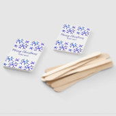 Blaue metallisch glänzende Schneeflocken Weihnacht Fächer (Non-assembled)