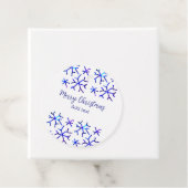 Blaue metallisch glänzende Schneeflocken Weihnacht Geschenkanhänger (Beispiel)