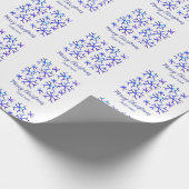 Blaue metallisch glänzende Schneeflocken Weihnacht Geschenkpapier (Ecke)