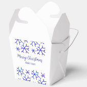 Blaue metallisch glänzende Schneeflocken Weihnacht Geschenkschachtel (Offen)