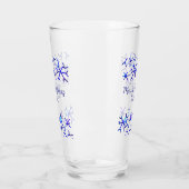 Blaue metallisch glänzende Schneeflocken Weihnacht Glas (Links)