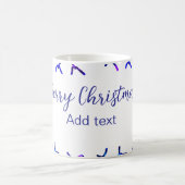 Blaue metallisch glänzende Schneeflocken Weihnacht Kaffeetasse (Mittel)