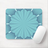 Blaue metallische Abstrakte Blume Mousepad (Mit Mouse)