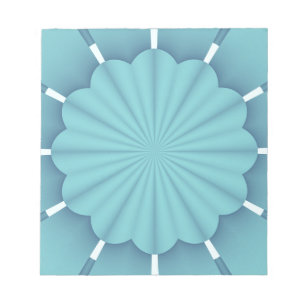Blaue metallische Abstrakte Blume Notizblock