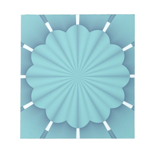 Blaue metallische Abstrakte Blume Notizblock (Vorderseite)