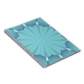 Blaue metallische Abstrakte Blume Notizblock (Rechte Seite)