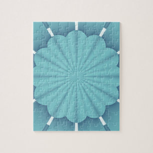 Blaue metallische Abstrakte Blume Puzzle