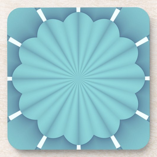 Blaue metallische Abstrakte Blume Untersetzer (Vorderseite)