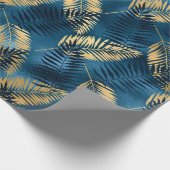Blaue Metallische Elegant Tropisches Geschenk Geschenkpapier (Ecke)
