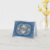 Blaue metallische Fraktal notecards Karte (Gelbe Blume)