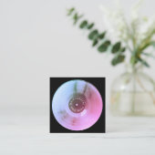 Blaue metallische quadratische visitenkarte (Stehend Vorderseite)