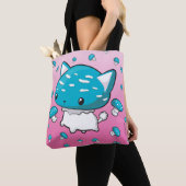 Blaue Mewshroom Miezekatze-Katzen-Pilz-Tasche Tasche (Von Nahem)