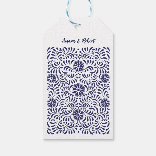 BLAUE MEXICAN TALAVERA GESCHENKANHÄNGER (Rückseite)