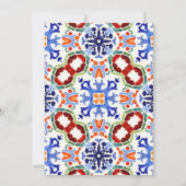 Blaue mexikanische Fliesen-Brautparty-Vorlage Einladung (Rückseite)