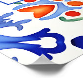 Blaue mexikanische Fliesen Brautparty willkommen Poster (Ecke)