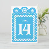 Blaue mexikanische Tischnummer (Stehend Vorderseite)