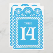 Blaue mexikanische Tischnummer (Vorne/Hinten)