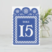 Blaue mexikanische Tischnummer (Stehend Vorderseite)