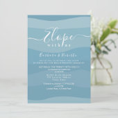 Blaue Micro-Hochzeit Einladung (Stehend Vorderseite)