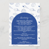 Blaue Miesmuschel Strandhochzeitsplan Programm (Rückseite)