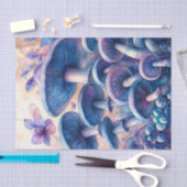 Blaue Milch Pilz Wasserfarbe Kunst Seidenpapier (Handwerk)