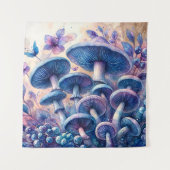 Blaue Milch Pilz Wasserfarbe Kunst Wandteppich (Vorderseite)