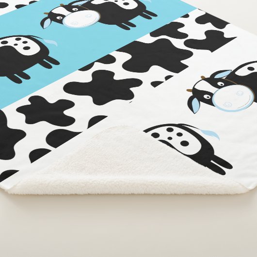 Blaue Milchkuh Muster Sherpa Blanket Sherpadecke (3/4)
